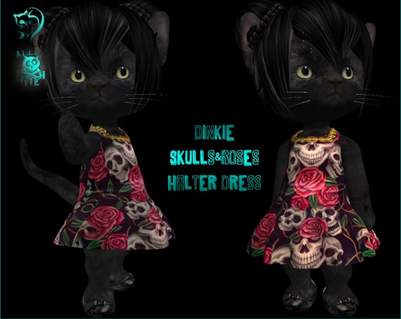 Dinkie Skulls&Roses Halter Dress