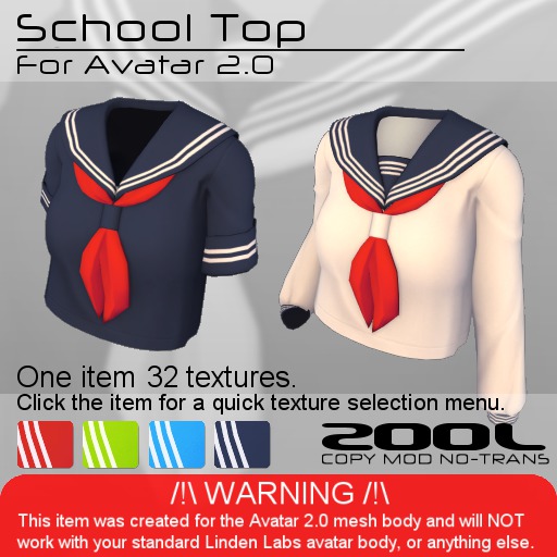 <UTILIZATOR> - School Top (for Avatar 2.0, Kemono And Rikugou Lite)