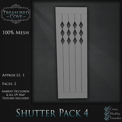 -TC- Shutter Pack 4 Mesh 50% Discount!!