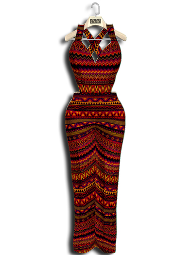 .:Vitrimi:. Cross Back Jumpsuit Aztec Red 