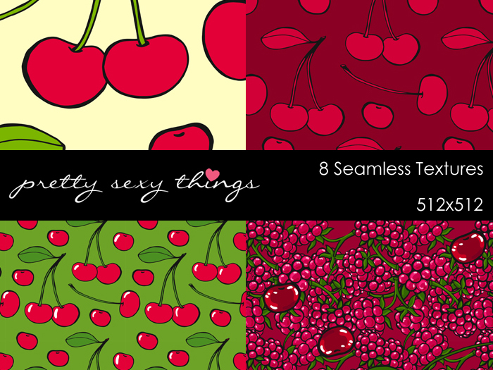 Seamless Cherries and Raspberries PST FP