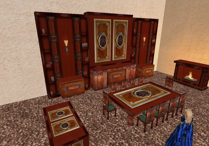 Lt Wood Panel Banquet Set