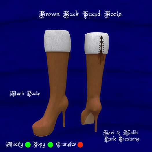 Brown Back Laced Boots