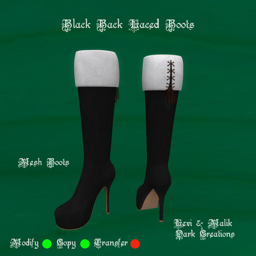 Black Back Laced Boots