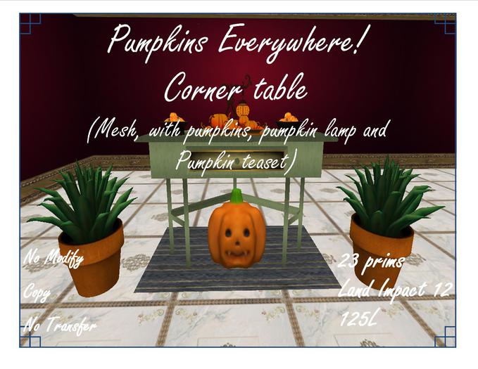 Halloween corner table set