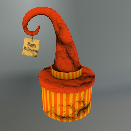Orange Witch Hat Mesh Giftbox