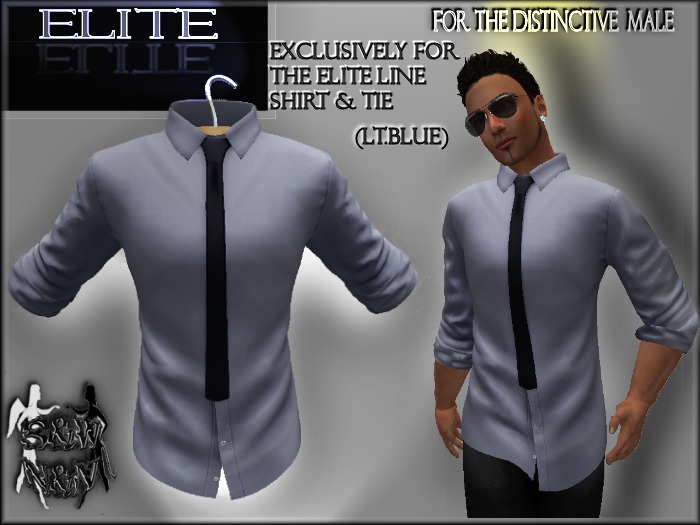 S&W ELITE SHIRT AND TIE (LTE BLUE)