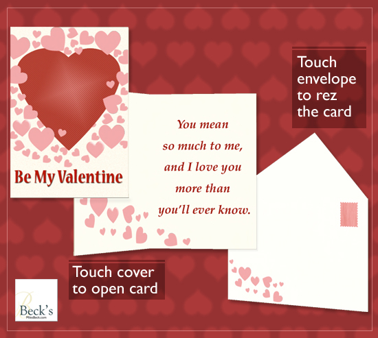 Be My Valentine card and envelope from Beck's