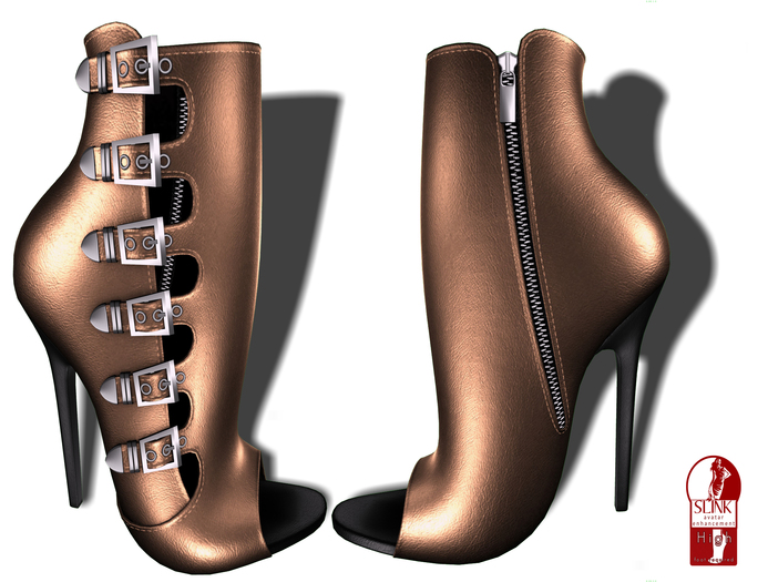 .:LEMON TREE:. Hilly Peach Bronze  Booties (2 Heel Options)