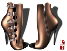.:LEMON TREE:. Hilly Peach Bronze  Booties (2 Heel Options)