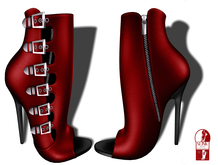 .:LEMON TREE:. Hilly Scarlet Red Booties (2 Heel Options)