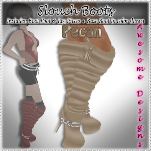 *Awesome Designs Slouch Boots In Pecan