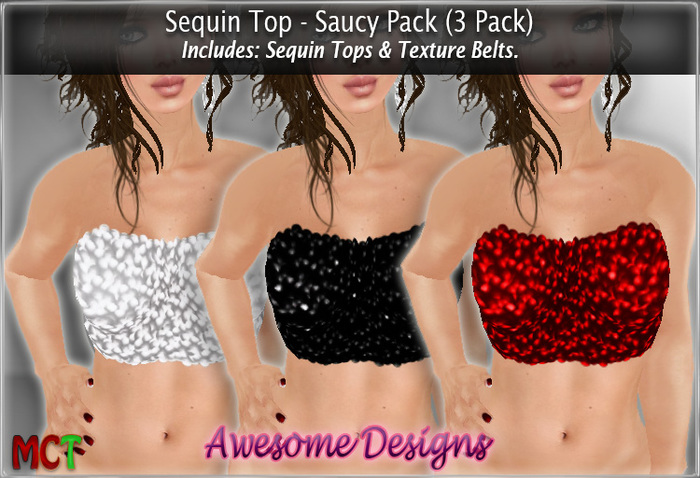 *Awesome Designs Sequin Top Saucy Pack