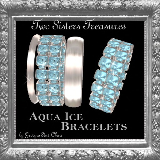 Aqua Ice Silver Bracelets.