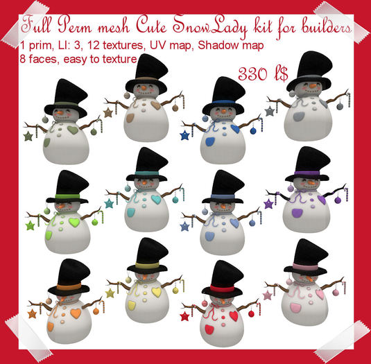Full Perm MESH Cute SnowLady kit for builders