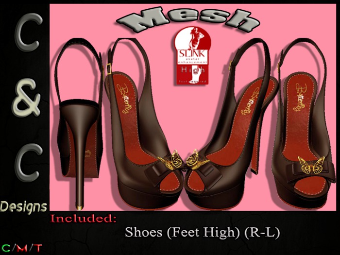 C&C Mesh Shoes Butterfly Feet High (Brown)