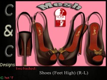 C&C Mesh Shoes Butterfly Feet High (Brown)