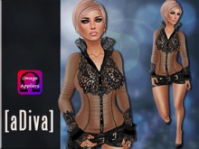 aDiva Mellie Dress Black Omega Applier Including fitmesh skirt