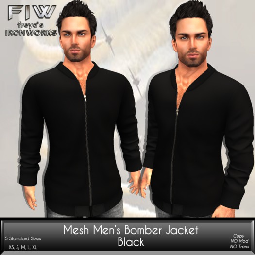 FIW - BLACK Mesh Mens Bomber Jacket