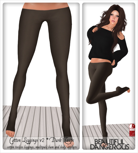 ! Beautiful Dangerous ! Cotton Leggings V2 [|Dark Taupe]