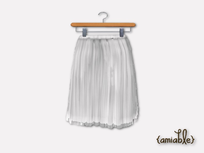 {amiable}Mesh Tutu Middle Length Skirt_WH