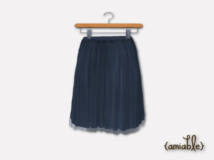 {amiable}Mesh Tutu Middle Length Skirt_BL