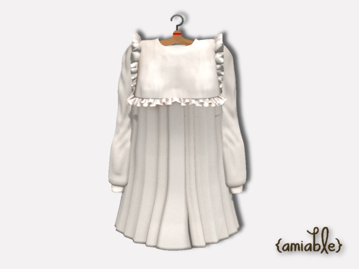 {amiable}Mesh Ruffled Angel Short Dress_WH