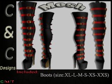 C&C Mesh Boots (Black Red)