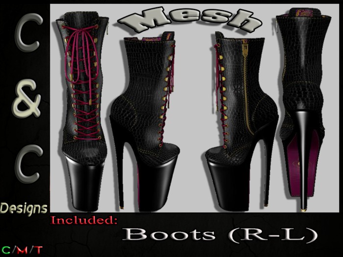 C&C Mesh Boots Gothica (Black)