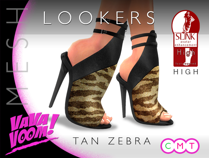 VaVaVOOM ! - LOOKERS > Tan Zebra *Rigged Mesh for Slink High*