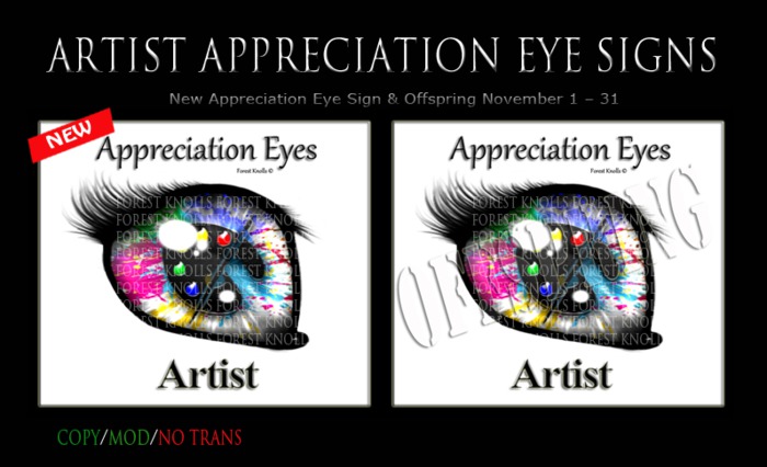 ARTIST APPRECIATION EYE SIGNS & OFFSPRING
