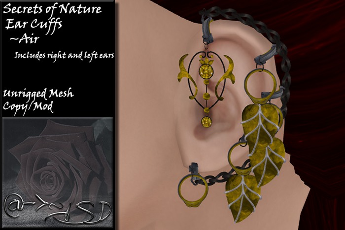 @->~ISD Secrets of Nature Ear Cuffs ~ Air