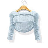 Alex Open Midriff Sweater Knit Blue