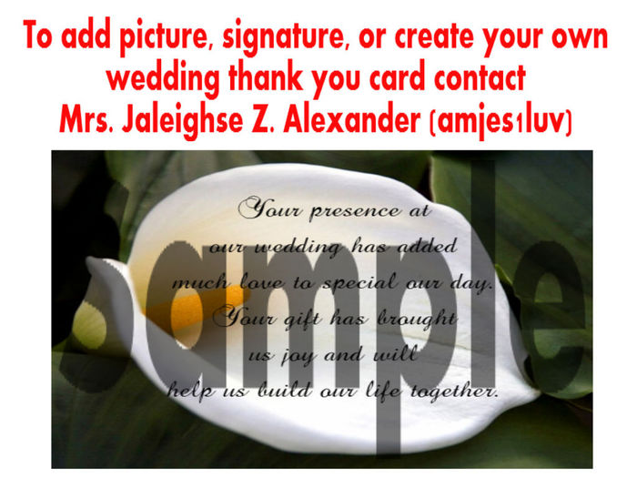 Lily Wedding Thank You