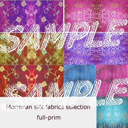Moroccan silk fabrics selection - textures