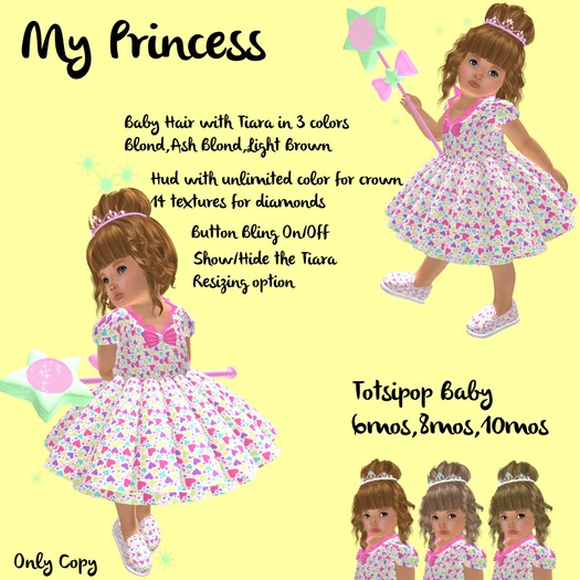 Totsipop Hair My Princess with Tiara pack 1 DEMO