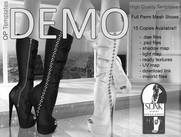 DEMO Tifany Studded Slink Boots High Feet - Semi Exclusive - Full Perm *OP TEMPLATES* 020  
