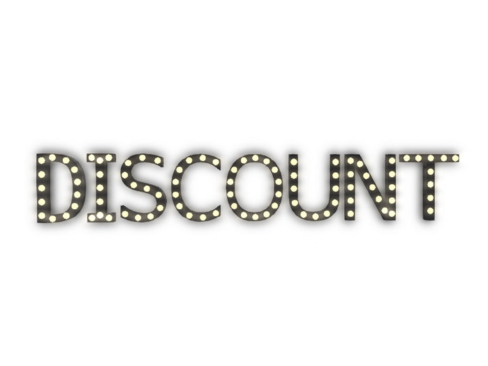 [Px] "DISCOUNT" Illuminated Light Bulbs Sign