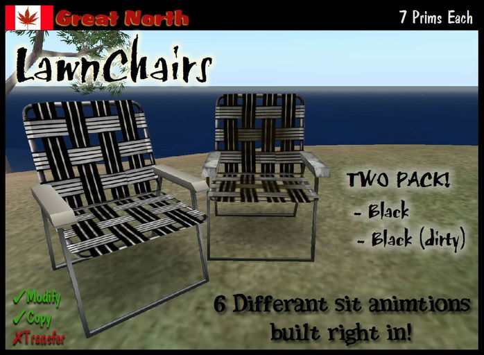 Lawn Chairs - Black (2 Pack!!)