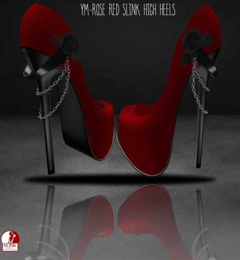 YM-rose red slink high heels