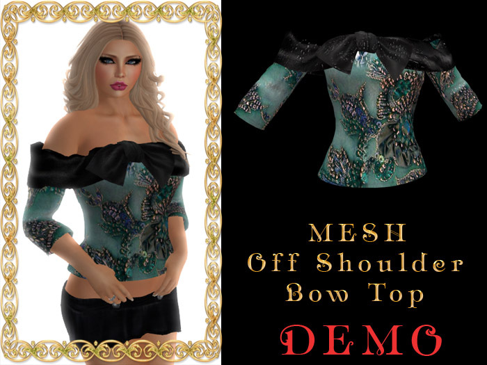 Mesh_Off Shoulder Bow Top DEMO