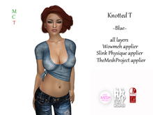 Tied up and Knotted Tshirt - Blue