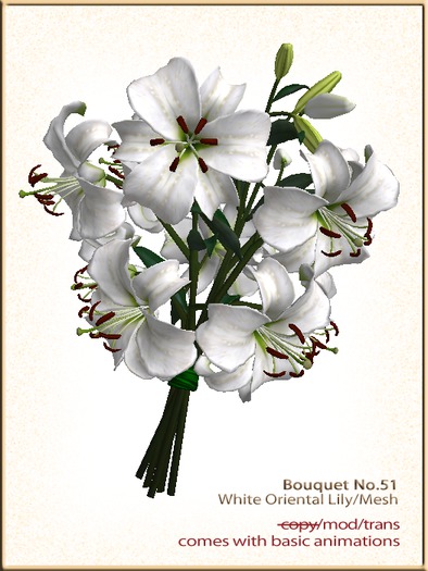 (g.) Bouquet No.51 / white oriental lily - Mesh