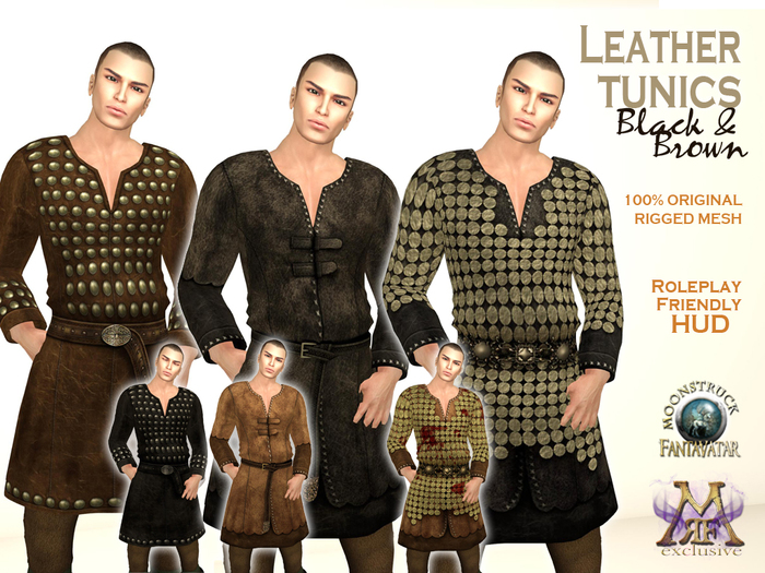 !! FANTAVATAR & MOONSTRUCK !! Leather Tunics - Medieval