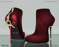 !Rebel Hope - Alexis Mesh Ankle Boots Cranberry