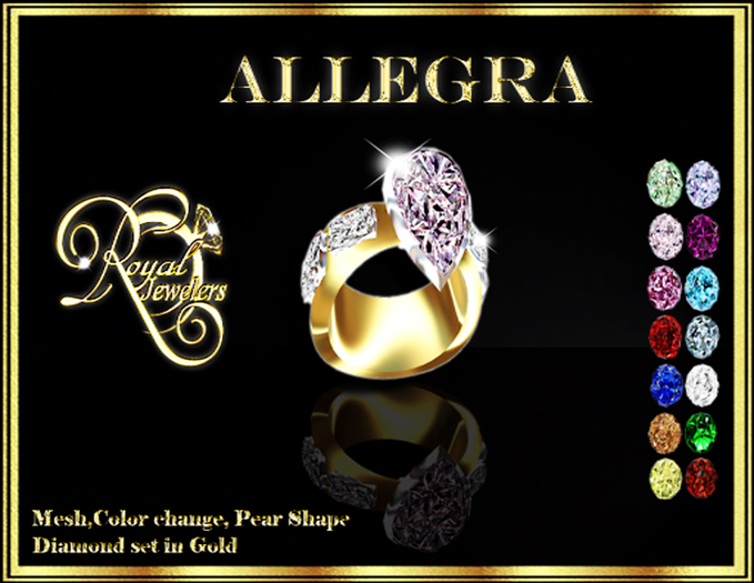 Allegra Mesh Pear Shaped Ring - Gold (Boxed)