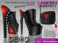 SLINK HIGH Studded DOUBLE Zip "Kenzi" + Handbag - DEMO