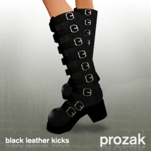 PROZAK - Black leather kicks