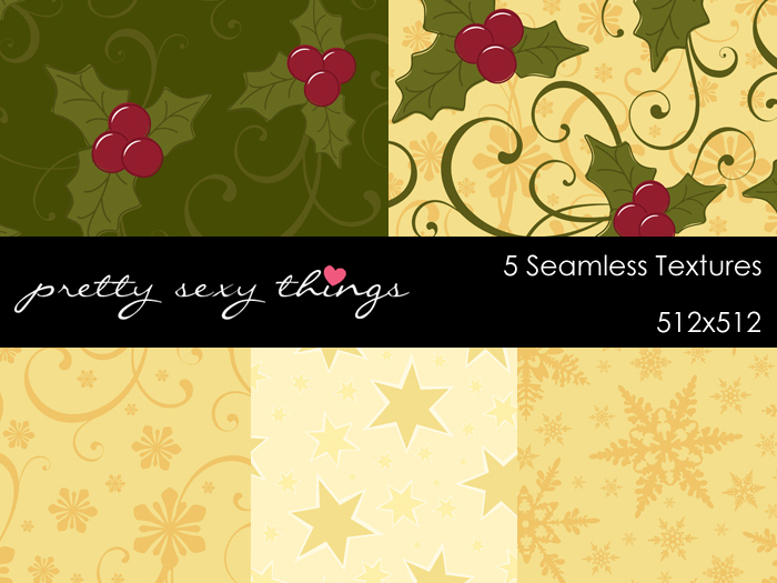 Seamless Christmas Holly PST Textures