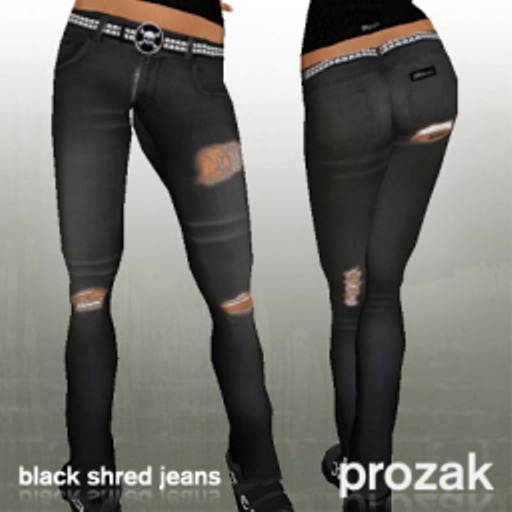 PROZAK - Black shred jeans